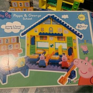 Vintage 2003 Peppa Pig & George School Construction Set #92698 Missing Pieces